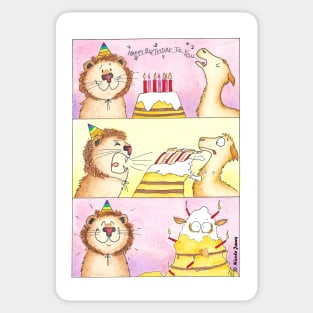 Lion vs Llama 2 - Birthday Sticker